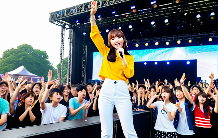 공연기획사 창업 성공 사례 - Independent Music Label Showcase**
"A vibrant and energetic K-Pop group performing on a stage at a ...