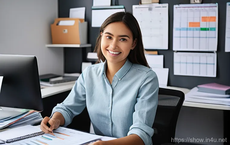 공연기획사의 이직 후 직무 적응 사례 - **Prompt:** A young female professional in her early 20s, with a determined yet slightly overwhelmed...